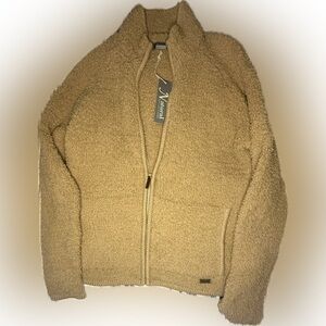 Natural Reflections Sherpa Tan Cabin Full Zip Teddy Jacket Womens Medium, NWT